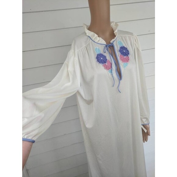 70s Long Sleeve Nightgown L Vintage Gown Lingerie New Old Stock Lorraine - Picture 6 of 7